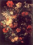 Jan van Huysum Vase of Flowers on a Socle oil on canvas